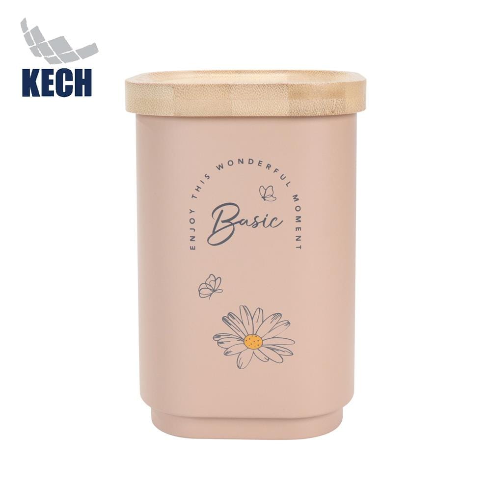 ขวดโหลเหลี่ยมฝาดึง 1.3 ลิตร KECH MOTHA สีชมพู