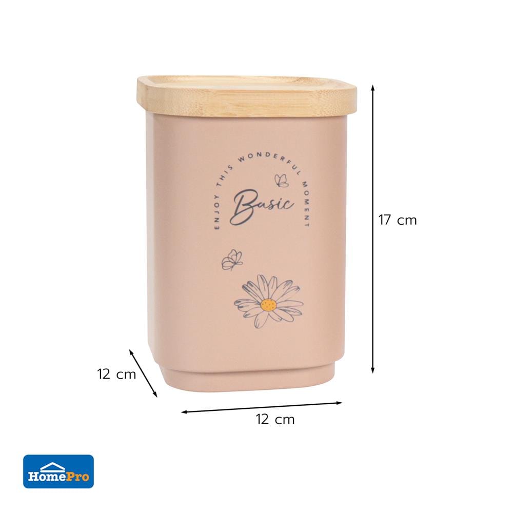 ขวดโหลเหลี่ยมฝาดึง 1.3 ลิตร KECH MOTHA สีชมพู