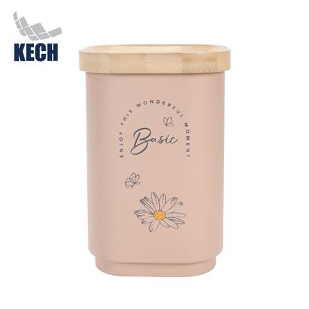 ขวดโหลเหลี่ยมฝาดึง 1.3 ลิตร KECH MOTHA สีชมพู_0
