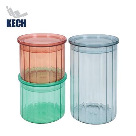 ชุดขวดโหลแก้ว 0.5 ลิตร และ 1 ลิตร KECH VIDA หลากสี (แพ็ก 3 ชิ้น)_0
