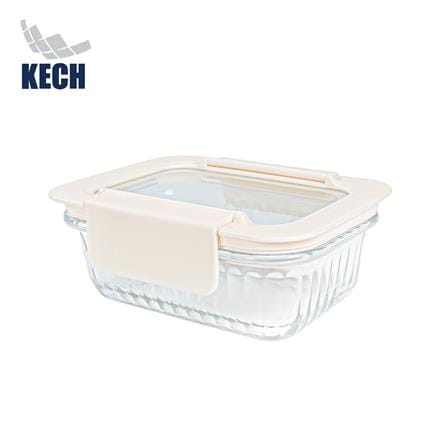 กล่องอาหารแก้วผืนผ้า KECH BELLA 0.37 ลิตร สีขาว_0