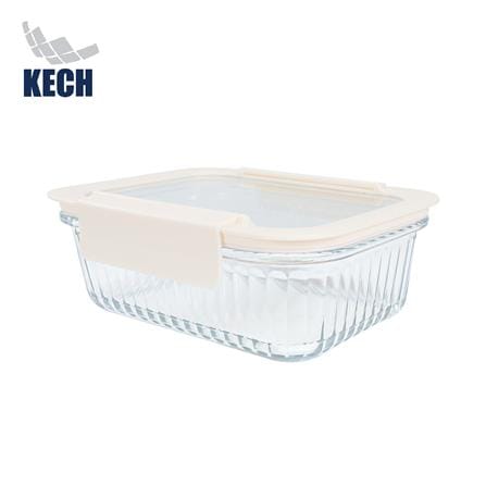 กล่องอาหารแก้วผืนผ้า KECH BELLA 1.05 ลิตร สีขาว_0