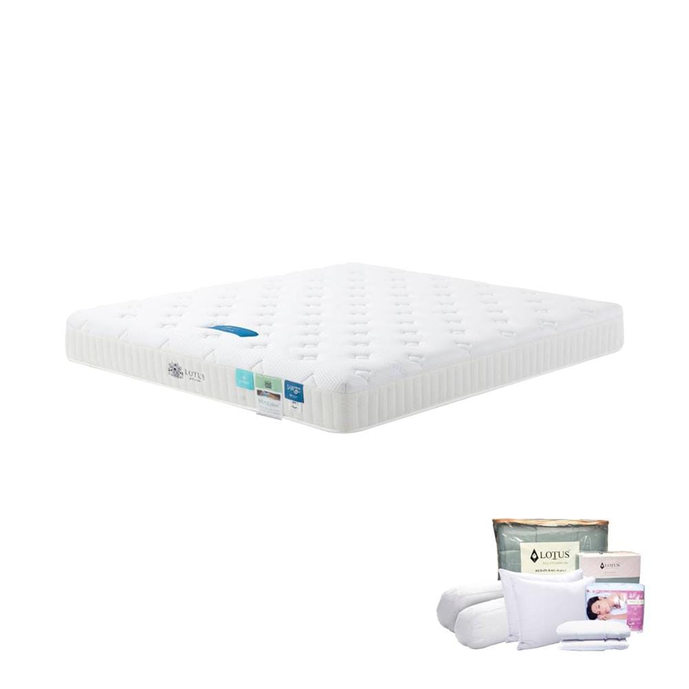 ที่นอนไฮบริด 6 ฟุต LOTUS รุ่น ASCOTT ICETECH พร้อมชุดเครื่องนอน 11 ชิ้น