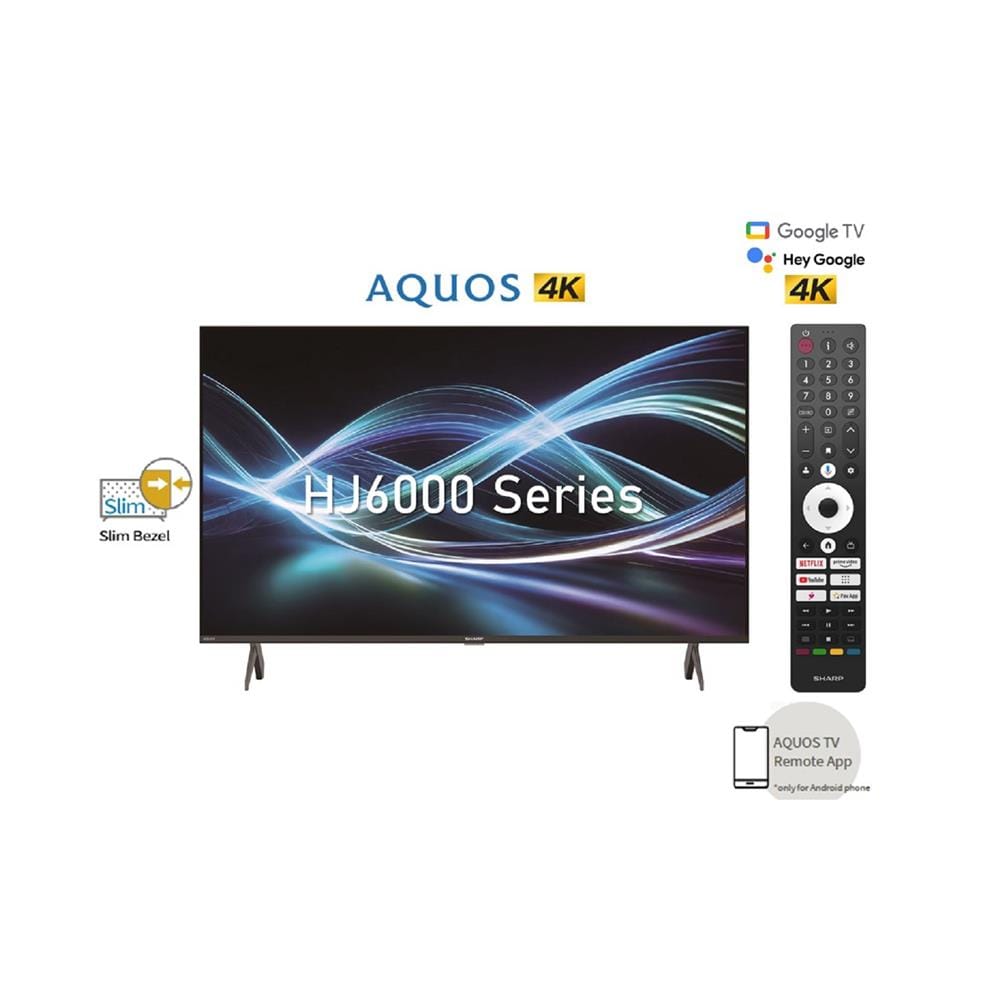 ทีวีแอลอีดี 65 นิ้ว SHARP (4K, LED, GOOGLE TV) 4T-C65HJ6000X