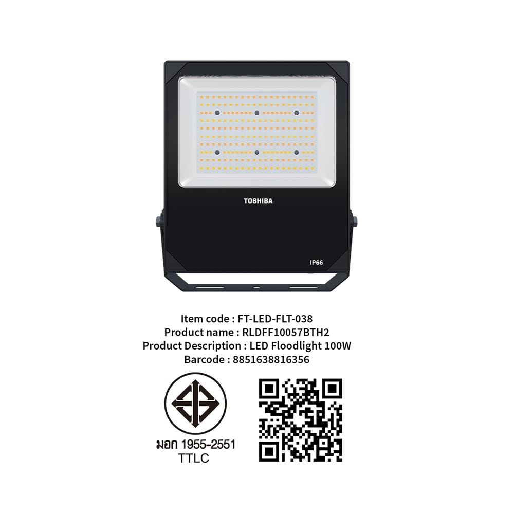 สปอตไลท์ภายนอก LED TOSHIBA FT-LED-FLT-038 100 วัตต์ DAYLIGHT