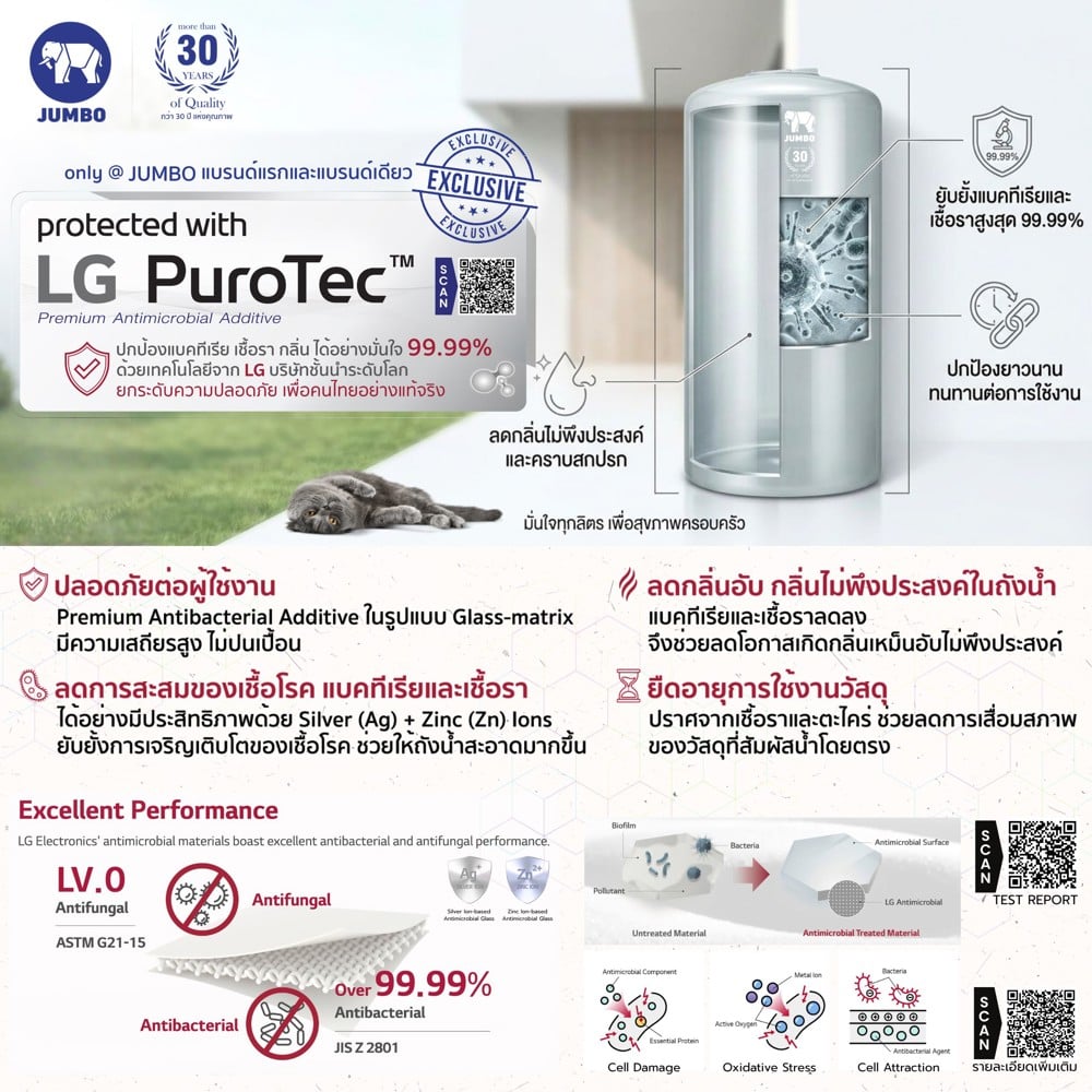 ถังเก็บน้ำ JUMBO NARA 2000 ลิตร สีเทาแครยอนเกรย์