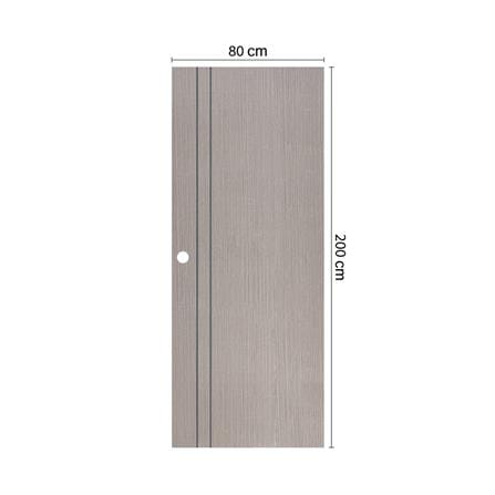 ประตูภายใน UPVC เจาะลูกบิด ECO-DOOR PE2 80x200 ซม. สีเทาอ่อน_2
