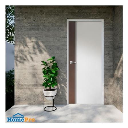ประตูภายนอก UPVC เจาะลูกบิด ECO-DOOR ED2 90x200 ซม. สีขาว/โอ๊ค_2
