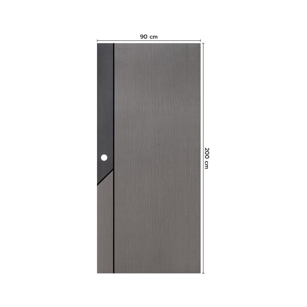 ประตูภายใน WPC เจาะลูกบิด ECO-DOOR WPS1 90x200 ซม. สีเทา ทูโทน