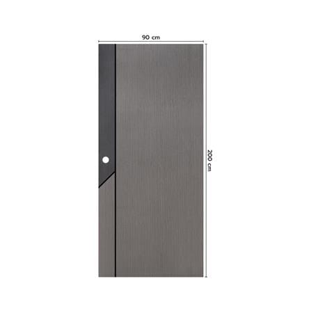 ประตูภายใน WPC เจาะลูกบิด ECO-DOOR WPS1 90x200 ซม. สีเทา ทูโทน_3