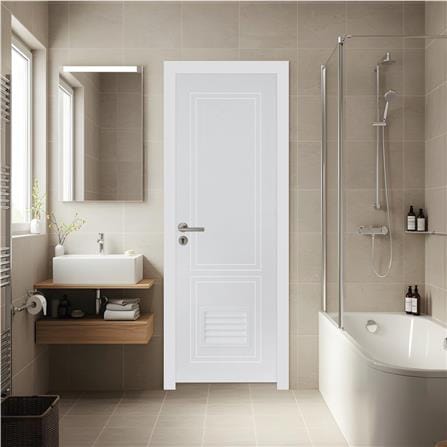 ประตูห้องน้ำ UPVC เจาะลูกบิด MODERNWOOD MLIR025 70x200 ซม. สีขาว_4