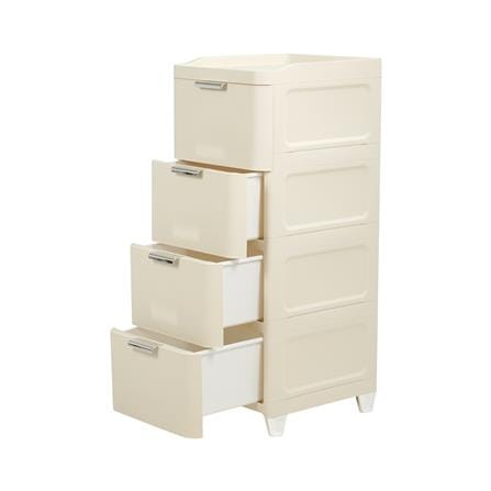 ตู้ลิ้นชัก 4 ชั้น STACKO LINNA 35x41x90 ซม. สีครีม_2