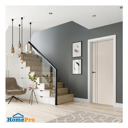 ประตูภายใน UPVC เจาะลูกบิด ECO-DOOR PE3 80x200 ซม. สีน้ำตาล_2
