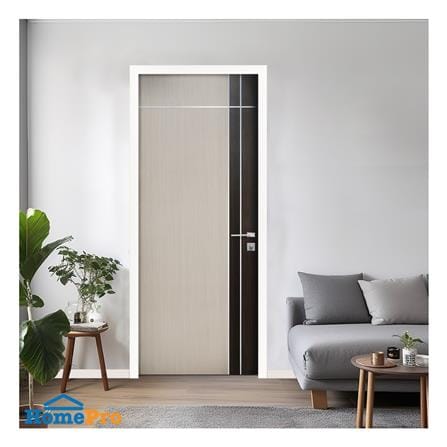 ประตูภายใน WPC ไม่เจาะลูกบิด ECO-DOOR WP2 90x200 ซม. สีครีมทูโทน_1