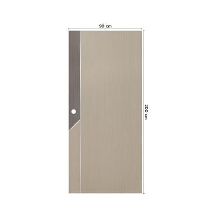 ประตูภายใน WPC เจาะลูกบิด ECO-DOOR WPS1 90x200 ซม. สีครีม ทูโทน_3