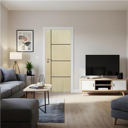ประตูภายใน UPVC เจาะลูกบิด MODERNWOOD LMWNR003 80x200 ซม. สี TAN MAPLE_3