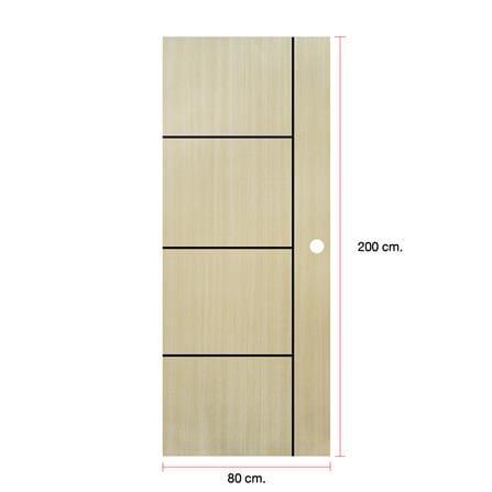 ประตูภายใน UPVC เจาะลูกบิด MODERNWOOD LMWNR003 80x200 ซม. สี TAN MAPLE_4