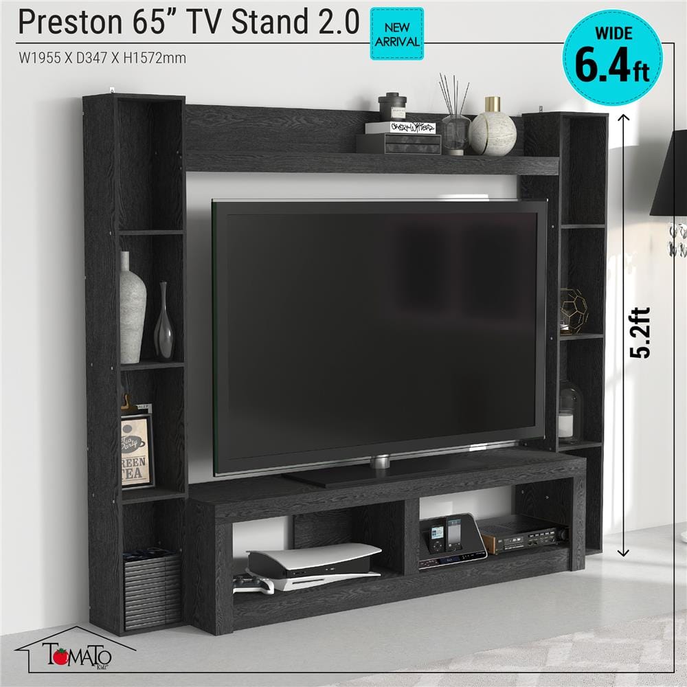 ชุดตู้วางทีวี TOMATO HOME PRESLEY 195.5 ซม. สีดำ