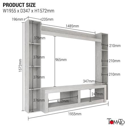 ตู้วางทีวี TOMATO HOME PRESLEY 195.5 ซม. สีขาว_3