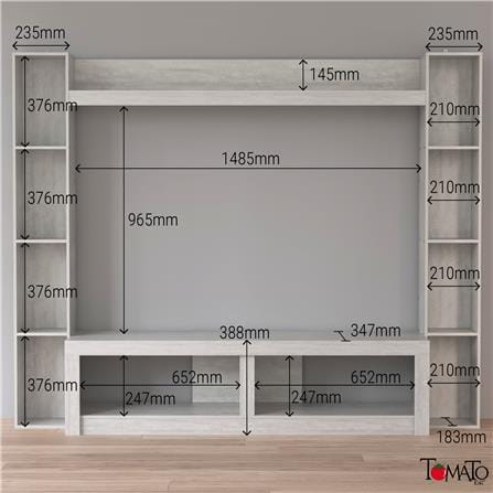 ตู้วางทีวี TOMATO HOME PRESLEY 195.5 ซม. สีเทา_5