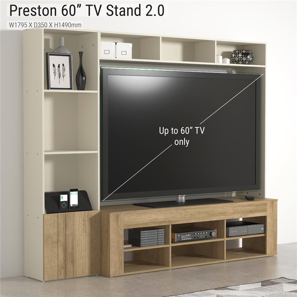 ชุดตู้วางทีวี TOMATO HOME PRESTON 179.5 ซม. สีเบจ