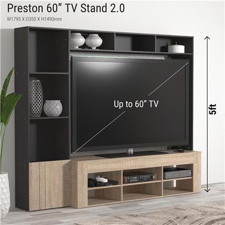 ชุดตู้วางทีวี TOMATO HOME PRESTON 179.5 ซม. สีเทา_3