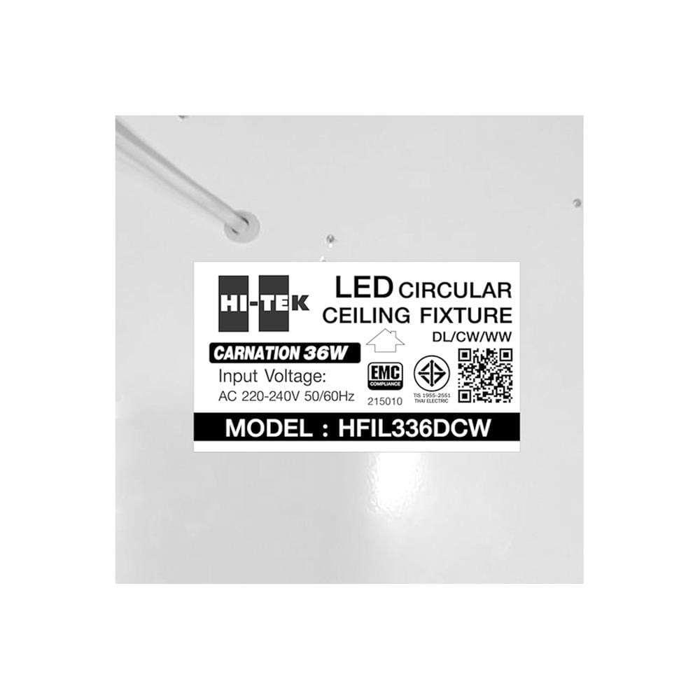 ไฟเพดาน LED HI-TEK HFIL336DCW 15 นิ้ว 36 วัตต์ DAYLIGHT/COOL WHITE/WARM WHITE สีขาว