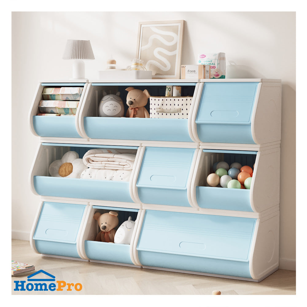 กล่องบานเปิด STACKO LITTLE-P 60x37x31 ซม. สีขาว/ฟ้า