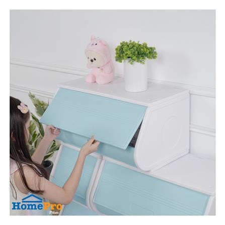 กล่องบานเปิด STACKO LITTLE-P 60x37x31 ซม. สีขาว/ฟ้า_5