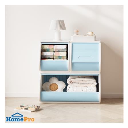 กล่องบานเปิด STACKO LITTLE-P 30x37x31 ซม. สีขาว/ฟ้า_6