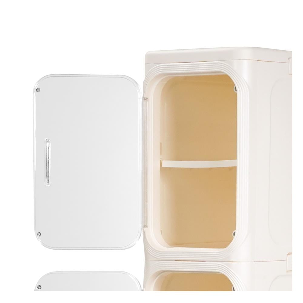 ตู้บานเปิดแคบ 3 ชั้น มีล้อ STACKO NICO 20x33x95 ซม. สีวอร์มขาว/ใส