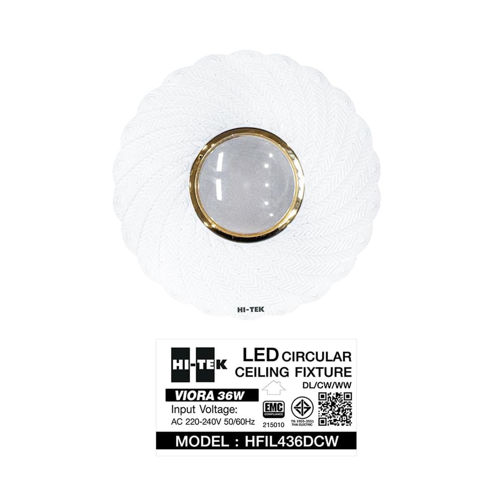 ไฟเพดาน LED HI-TEK HFIL436DCW 15 นิ้ว 36 วัตต์ DAYLIGHT/COOL WHITE/WARM WHITE สีขาว