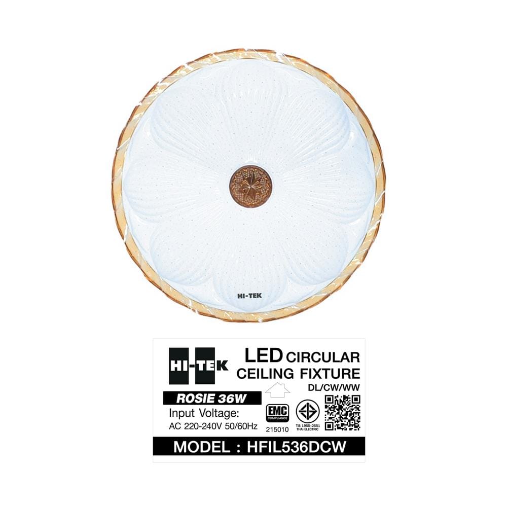 ไฟเพดาน LED HI-TEK HFIL536DCW 15 นิ้ว 36 วัตต์ DAYLIGHT/COOL WHITE/WARM WHITE สีขาว
