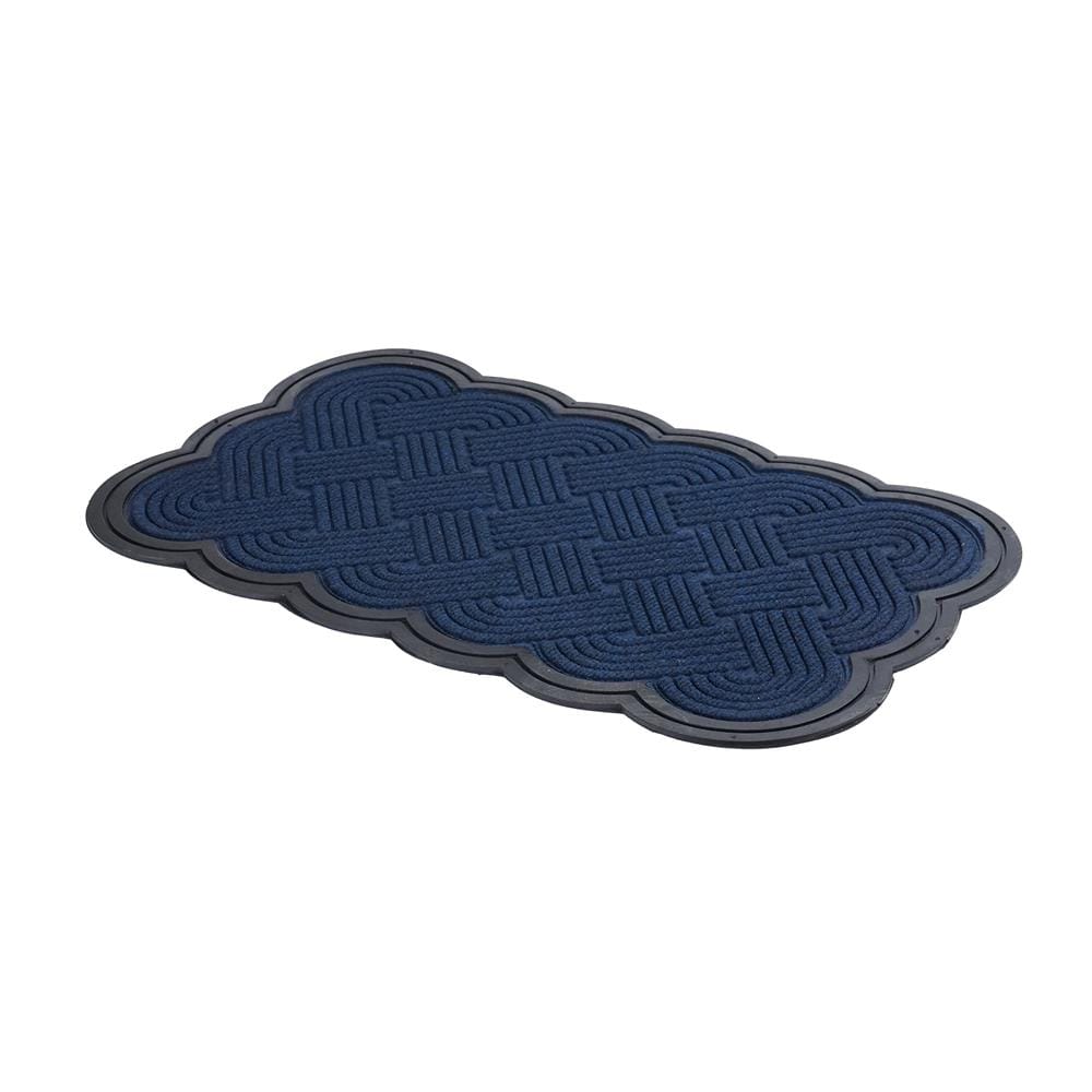 พรมเช็ดเท้าดักฝุ่น HOME LIVING STYLE SCALLOP 45x75 ซม. สีน้ำเงินเข้ม