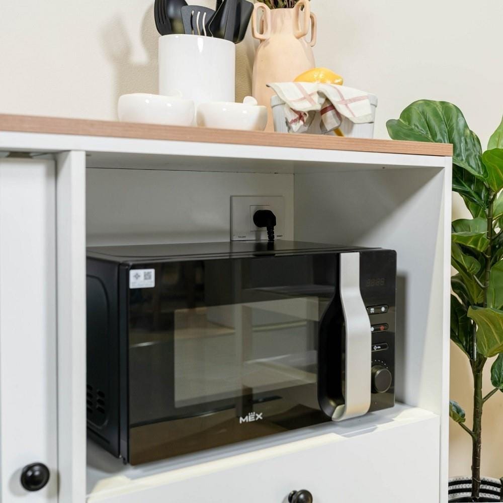 ตู้เตี้ยบานผสม SB FURNITURE ROBUS 19237497 160 ซม. สีขาว