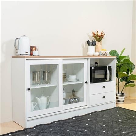 ตู้เตี้ยบานผสม SB FURNITURE ROBUS 19237497 160 ซม. สีขาว_1