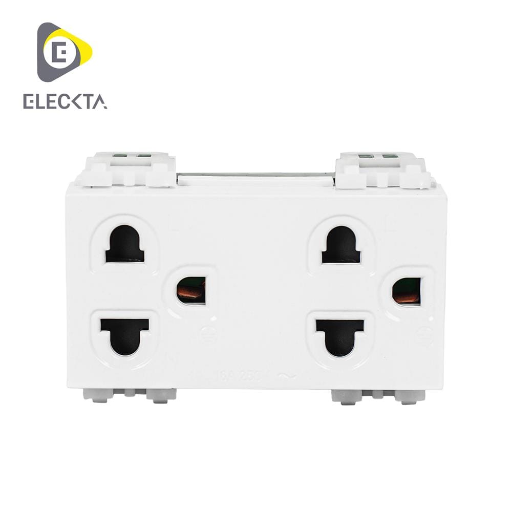 เต้ารับคู่ 3 ขา ELECKTA BASIC CPS-116 สีขาว