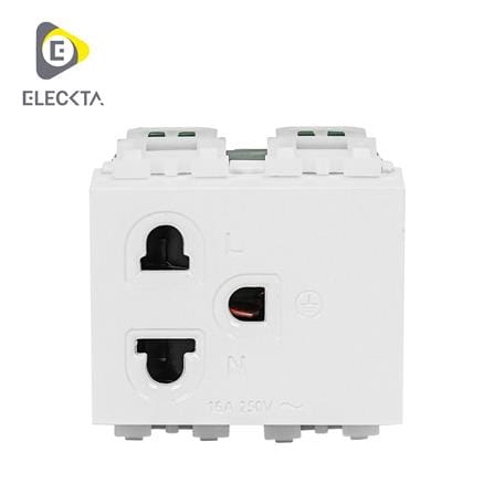 เต้ารับเดี่ยว 3 ขา 1.5 ช่อง ELECKTA BASIC CPS-113 สีขาว_0