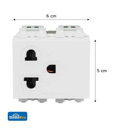 เต้ารับเดี่ยว 3 ขา 1.5 ช่อง ELECKTA BASIC CPS-113 สีขาว_4