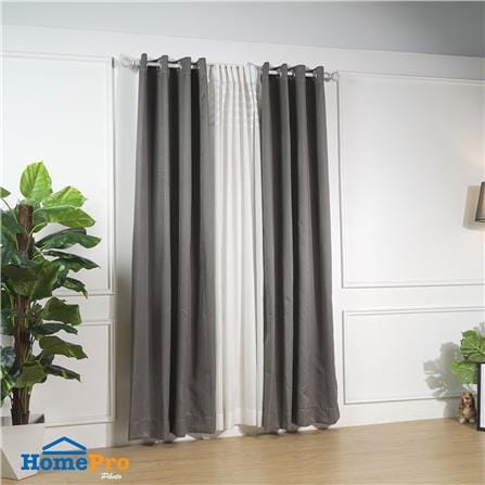 ผ้าม่าน EYELET HOME LIVING STYLE ALYSIA UV 135X220 ซม. สีเทา_4
