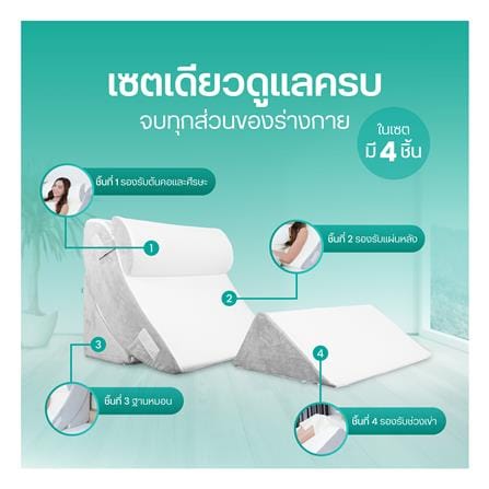 ปลอกหมอนหนุน BEWELL สี WHITE (ชุด 4 ชิ้น)_2