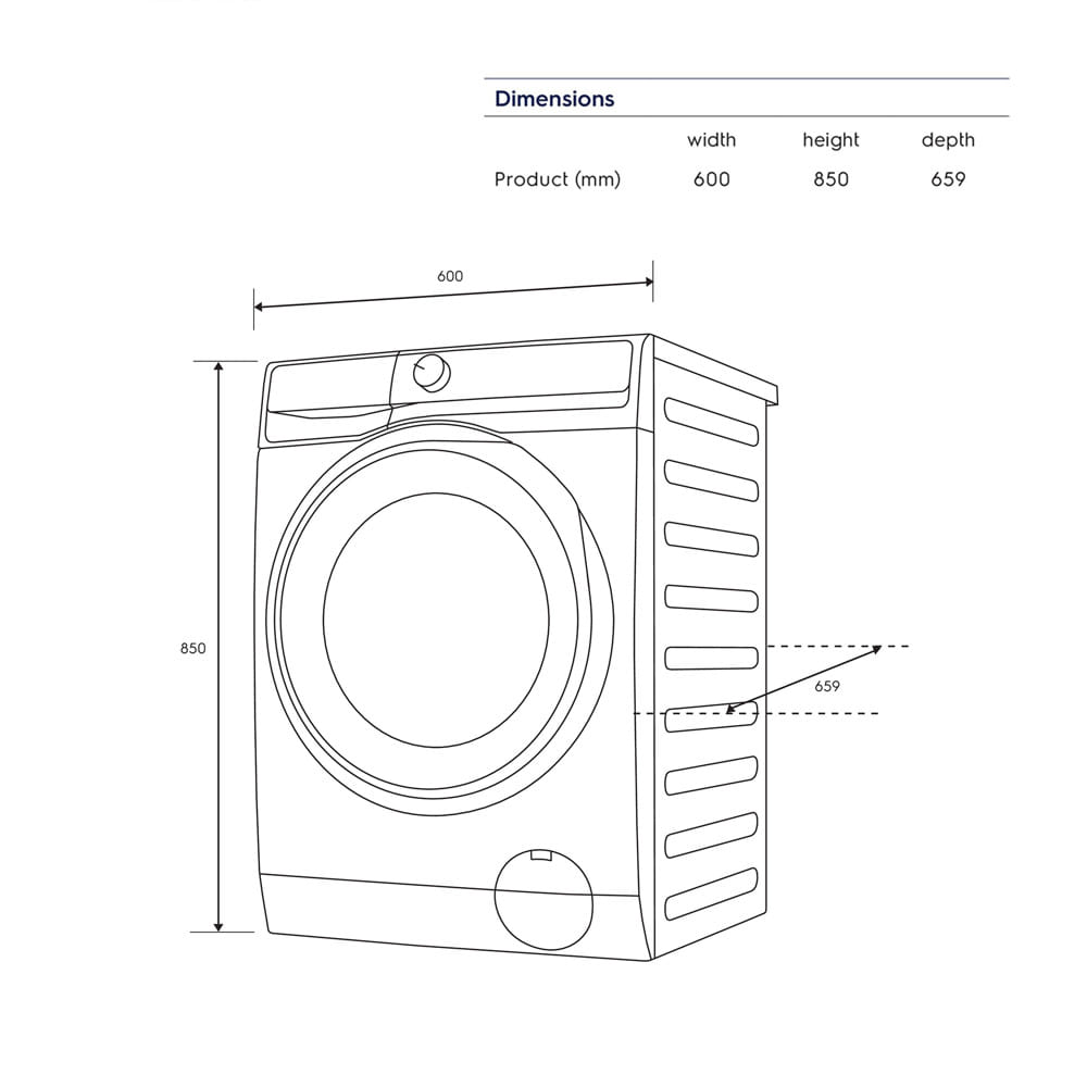 เครื่องซักอบผ้าฝาหน้าพร้อมขาตั้งสีดำ 334 ELECTROLUX EWW1343P5SC 13/9 กก. 1400 RPM อินเวอร์เตอร์ สีเทาเข้ม