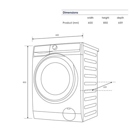 เครื่องซักอบผ้าฝาหน้าพร้อมขาตั้งสีดำ 334 ELECTROLUX EWW1343P5SC 13/9 กก. 1400 RPM อินเวอร์เตอร์ สีเทาเข้ม_7