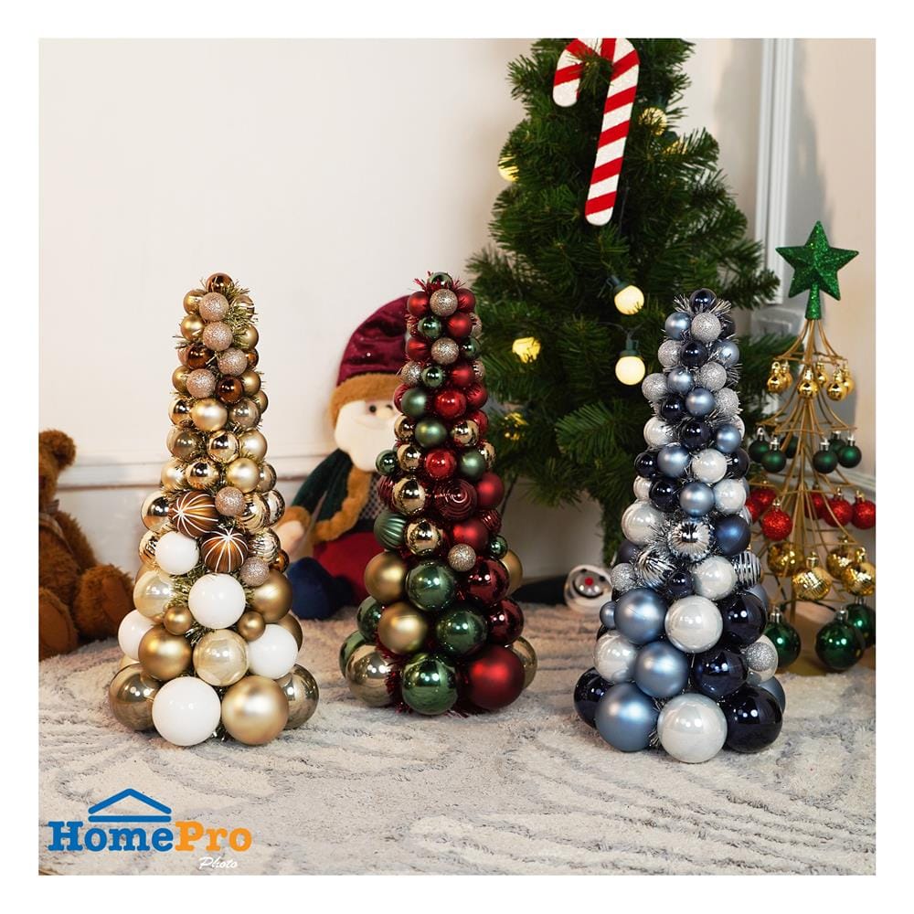 ต้นคริสต์มาสบอล HOME LIVING STYLE 18.3x39.5 ซม. สีทอง