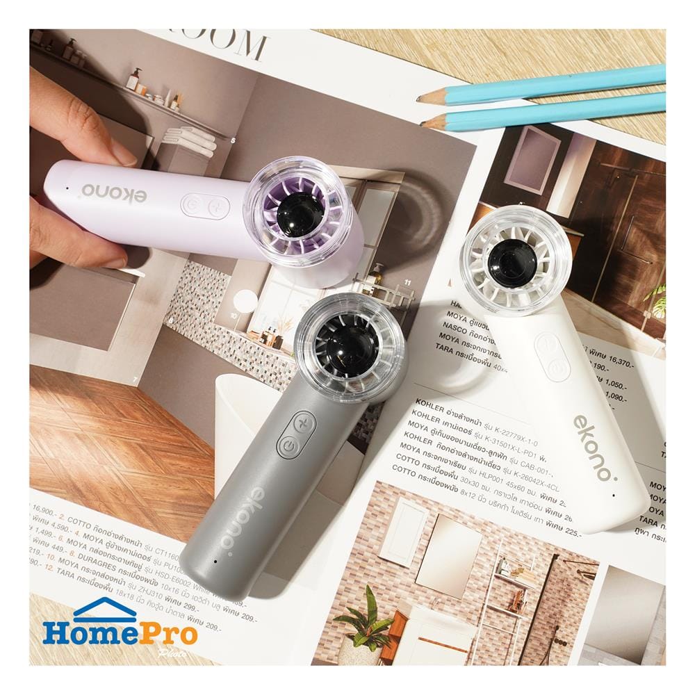 พัดลมพกพา 1.5 นิ้ว EKONO EK-PTB13GY สีเทา