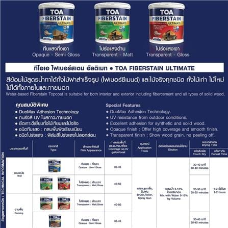 สีทาไม้ TOA ไฟเบอร์สเตน อัลติเมท BASE C สีขาว 1 แกลลอน_5