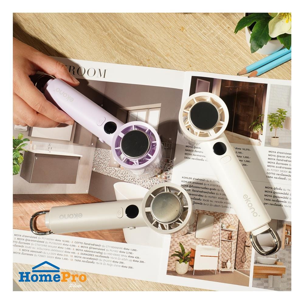 พัดลมพกพา 2 นิ้ว EKONO EK-PTB14GY สีเทา