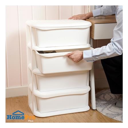 ตู้ลิ้นชัก 4 ชั้น STACKO HIDA 50x38x76ซม. สีขาว_3