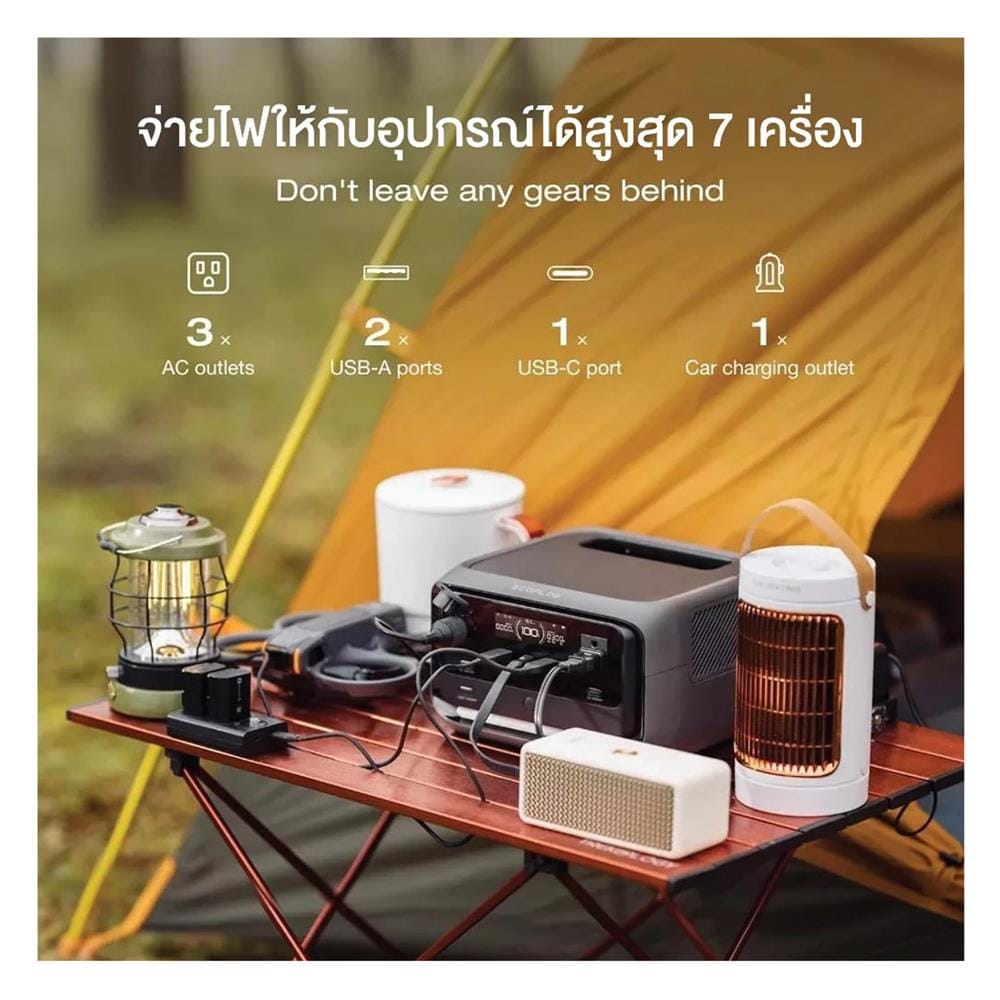 POWER BOX ECOFLOW RIVER 3 PLUS 600 วัตต์ สีดำ