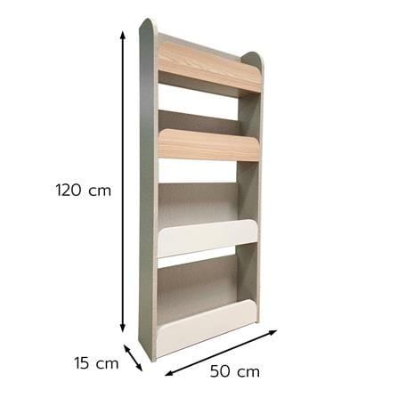ชั้นวางหนังสือเด็ก FURDINI TORI 50 ซม. สี PINE OAK/ขาว_9